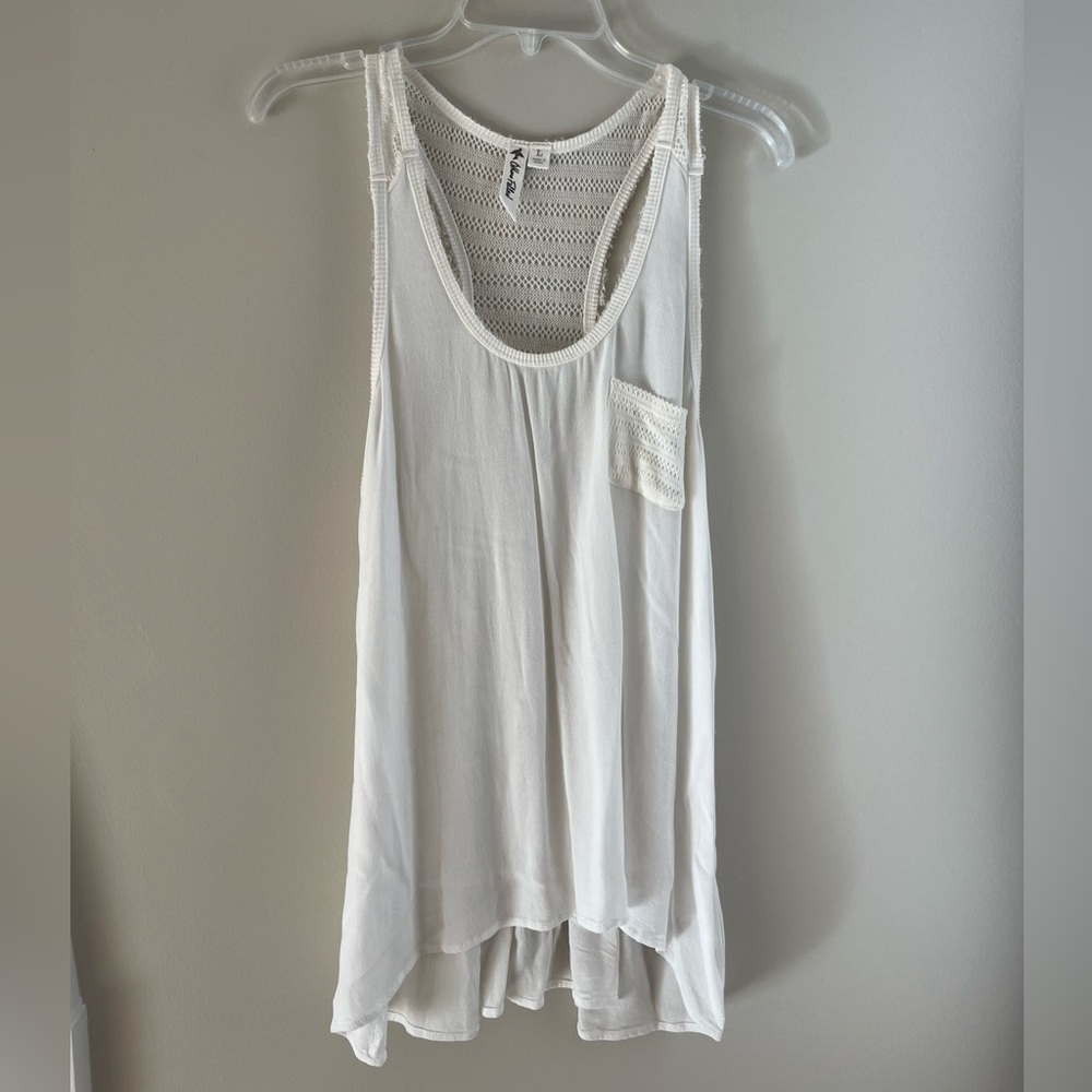 Others Follow White Crochet Detail Tank Top